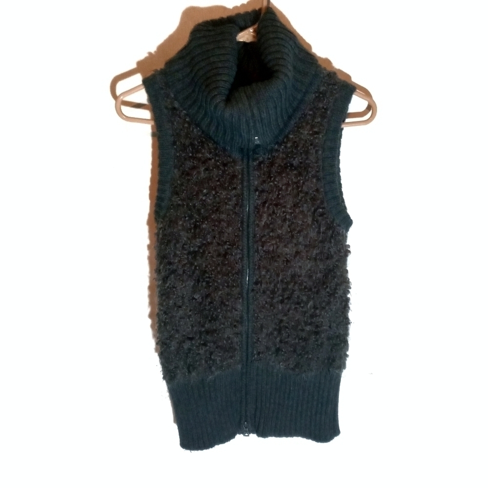 Calvin Klein Mohair & Wool Blend Full Zip Vest
